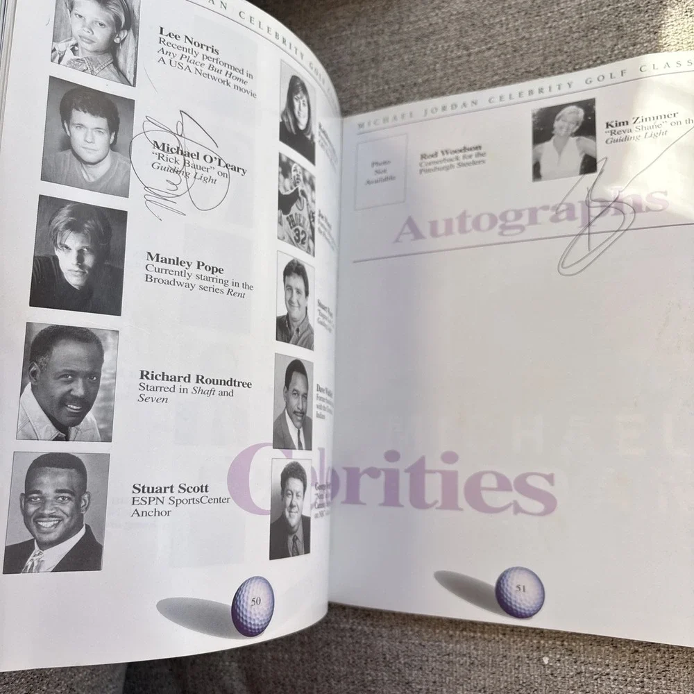 Michael Jordan 1997 Celebrity Golf Invitational‎ Program W/ Celebrity Autographs